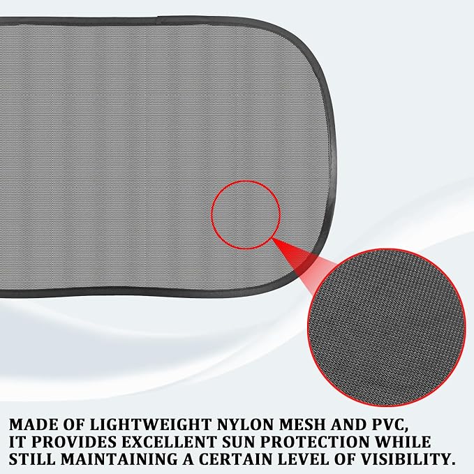 2PCS Car Window Shades, Static Cling Sun Shade for Side Windows, UV & Heat Protection Anti-Glare Auto Window Screen for Baby Safety & Comfortable Driving, Universal Fit Car Accessories - Image 4