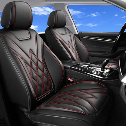 Car Seat Covers Compatible with GMC Yukon 2007-2025 2026 - Full Set 5 Seats Luxury Leather All-Weather Seat Cushions & Protectors, Waterproof & Breathable, Airbag Compatible (Redline) by Unknown