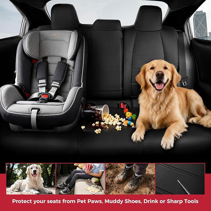 FREESOO Custom Leather Seat Covers for Toyota Corolla LE 2023-2026 | Sedan, Full Set, Waterproof, Airbag Compatible, Scratch-resistant, Anti-slip, Protector Cushion, Durable Material, Easy-clean - Image 6