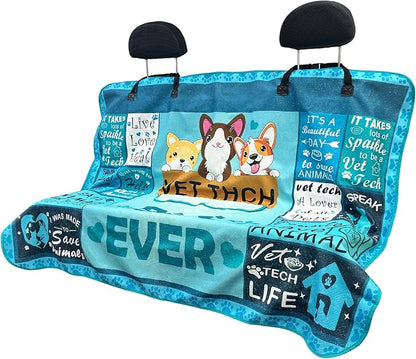 Waterproof Back Seat Cover for Dogs and Kids, Car Seat Protector Under Baby Car Seat, Child and Dog Car Seat Cover Blanket for Rear Bench(Vet Tech Gift, Rear Bench Seat Towel) by Hirritale