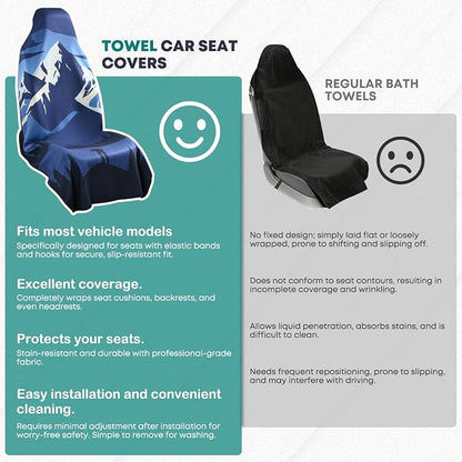 FLORICH Microfiber Towel Seat Covers for Cars, Sweating Car Seat Cover for Post Gym Workout, Running, Swimming, Beach and Hiking, Universal Fit Non-Slip Car Seat Towel Cover for Cars Trucks SUV - Image 8