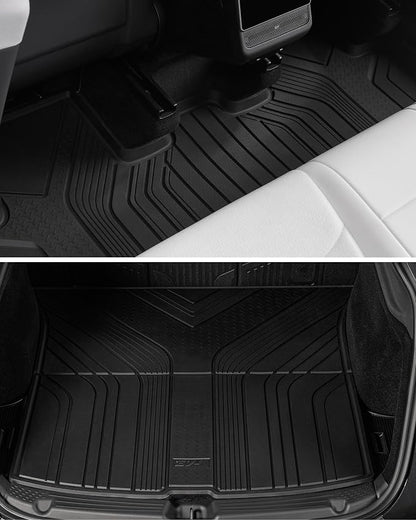 3W Floor Mats for Tesla New Model Y Juniper 2025 2026 Only for Standard | Full Set TPE All Weather Cargo Liners, Trunk Mats, Seat Back Cover Protector, Model Y Accessories,Not Fit Premium/Performance - Image 4