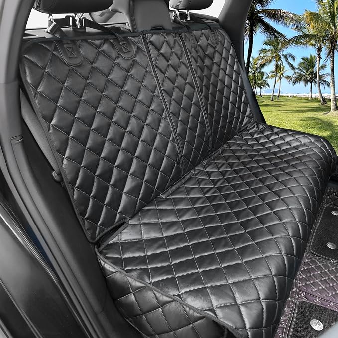 Dog Car Seat Cover for Back Seat,PU Leather Truck Back Seat Cover,XL,Black | Waterproof,Nonslip,Heavy-Duty Bench Seat Covers for Trucks Ford F150/Chevrolet Silverado/Ram1500/GMC Sierra/Toyota by Unknown