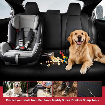 FREESOO Custom Leather Seat Covers for Toyota Corolla L LE 2020-2022 | Sedan, Full Set, Waterproof, Airbag Compatible, Scratch-resistant, Anti-slip, Protector Cushion, Durable Material, Easy-clean - Image 6
