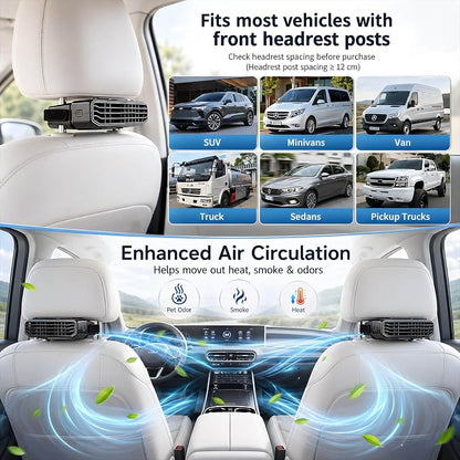2026 New 5 Speed Car Seat Fan for Baby Rear Facing, Ultra-Quiet Portable Car Fans for Backseat For Kids, Portable Car Ac Fan with Fragrance Cooling for Almost Vehicle Jeep Van Rv Truck (1) - Image 4