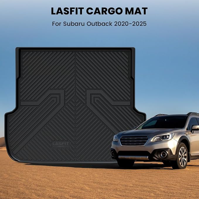 LASFIT Cargo Mat for Subaru Outback 2020-2025 | All Weather Custom Fit Anti-Slip Pet Friendly Easy Clean TPE Trunk Mat Cargo Tray Liner Accessories, Black - Image 2