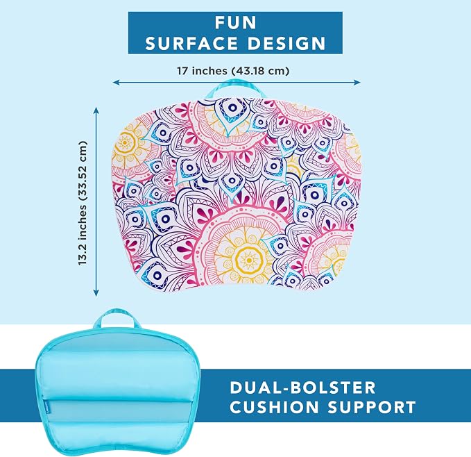 LAPGEAR MyStyle Lap Desk – Mandala, Fits 15.6” Laptops | Dual-Bolster Microbead Cushion, Built-In Carry Handle, Ergonomic Curved Front Edge - Image 5