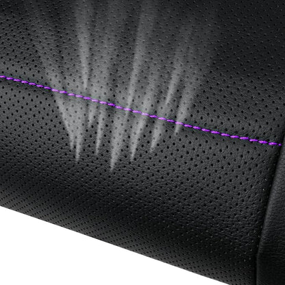 CAR PASS Piping PU Leather Car Seat Cover,Inside Zipper Design and Reserved Opening Holes Airbag Compatible,Universal FIT for Car, SUVs,Van,Trucks,Full Set, Black & Purple - Image 7