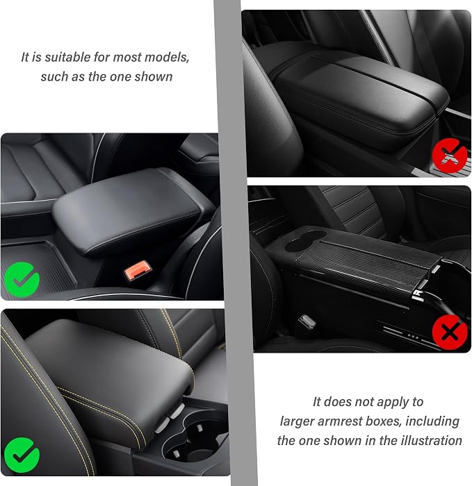 Leather Car Center Console Cover with Side Pockets,Stylish Car Decorations Interior Armrest Cover for Car Seat Organizer,Universal Center Console Protector Fit Car SUV Truck (Pink) - Image 6