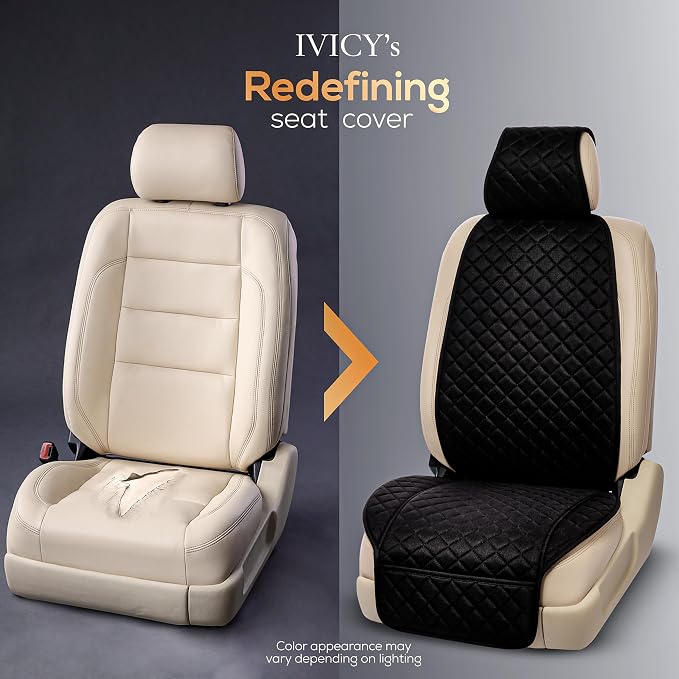 Faux Linen Front Car Seat Cover, Seat Protector, 1 Unit, Black | Non-Slip Bucket Sear Cover for Most Cars, SUVs, Vans & Trucks – Machine Washable, Side-Airbag Friendly - Image 6