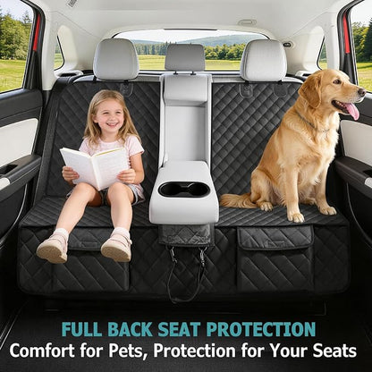 Bark Lover Dog Car Seat Cover for Back Seat,Armrest Compatible, Waterproof Backseat Protector, Nonslip Rear Seat Cover for Dogs & Kids, Universal Size Fits Cars Trucks SUVs(Black) - Image 5