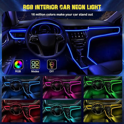 Jushope Interior Car LED Strip Lights, RGB USB Car Ambient Lighting with Wireless APP & Remote Control, Car Accessories Fiber Optifc Lights Sync to Music (2 LED/157 inches) - Image 4