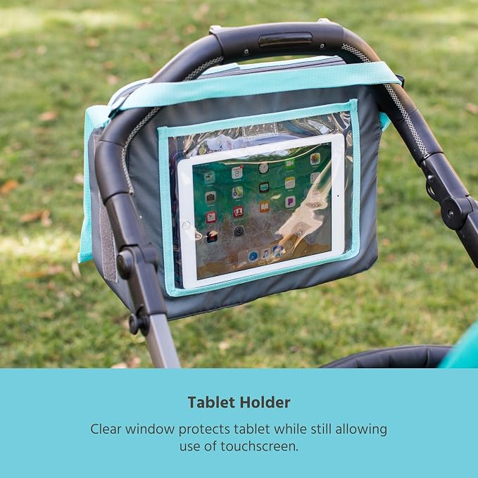 J.L. Childress 3-IN-1 Kids Car Travel Tray & Tablet Holder, Grey Teal - Image 4