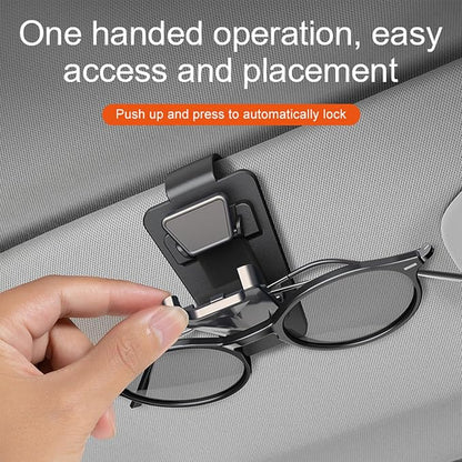 Sunglasses Holder for Car, Sun Visor Organizer Glasses Holder Clip | 2 Pack Metal One-Handed-Operation Sunglasses Holder for Car, Visor Glasses Case, Universal Car Eyeglass Storage Accessories - Image 2