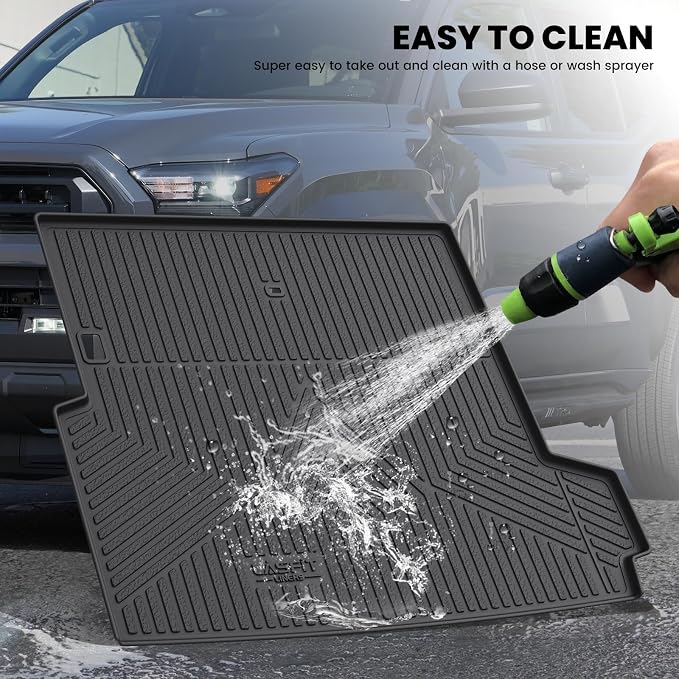 LASFIT Cargo Mat for Toyota 4Runner 2025 2026 (Only Fit Hybrid & 5-Seats) | All Weather Custom Fit Anti-Slip Pet Friendly Easy Clean TPE Trunk & Backrest Mats for 6th Gen 4Runner, Black - Image 8