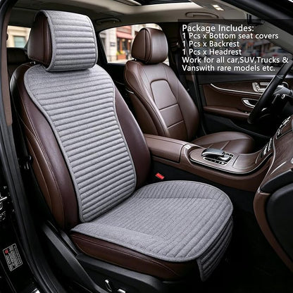 Car Seat Covers Buckwheat Hull Universal Front Seat Only | Bottom Seat Covers For Most Cars, SUVs, Vans Trucks Car Seat Cushion Protector Mats Pad Gray - Image 4