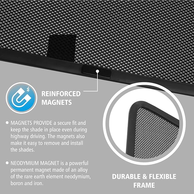 CLIM ART Magnetic Car Window Shades for Dodge RAM 2009-2018 Crew Cab – Custom-Fit Sun Blocker Curtains, Side Window Covers, Essential Car Accessories for Camping, Baby, and Privacy Protection - MS0271 - Image 5