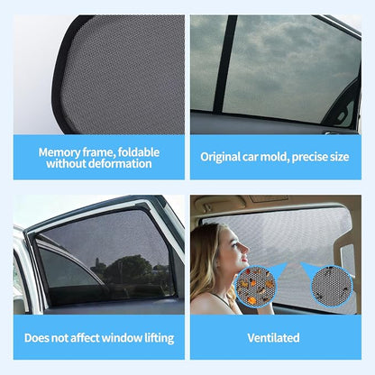 2 PCS Car Rear Side Window Shades for 2019-2025 Toyota RAV4 | Sun Shades with Breathable Mesh Accessories, UV & Heat Blocking Privacy Covers for Baby, Travel, Camping - Image 4