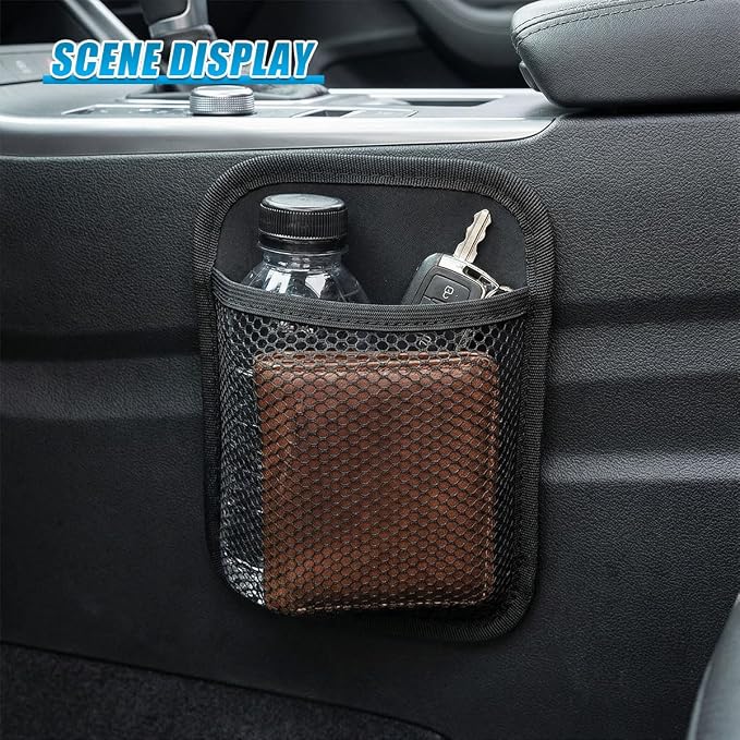 2PCS Car Net Pocket, Self-Adhesive Elastic Mesh Car Seat Side Organizer, Multifunctional Auto Interior Storage Bag for Phones, Keys, Sunglasses(L&S) - Image 6