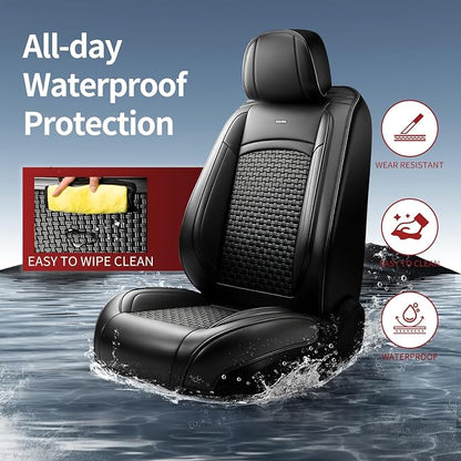 Fit Venza Car Seat Covers for Toyota Venza 2009-2020, Summer Ice Silk Breathable, Waterproof, All-Weather Automotive Seat Cushion Protector, Airbag Compatible (5 Seats, Black) - Image 8