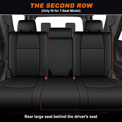 Custom Fit Seat Covers for Toyota 4runner 2011-2024 7 Seats | Full Set Faux Leather Car Seats Cover for 2011 2012 2013 2014 2015 2016 2017 2018 2019 2020 2021 2022 2023 2024 4Runner Black - Image 2