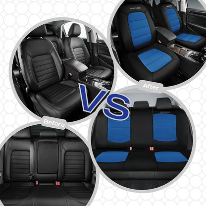 Skechers Memory FoamCar Seat Covers,Thick Cool Touch Fabric Seat Covers,Seat Cover Full Sets Airbag Compatible,Automotive Comfort Protection for Most Cars,Vans,Trucks,SUV,Blue - Image 7
