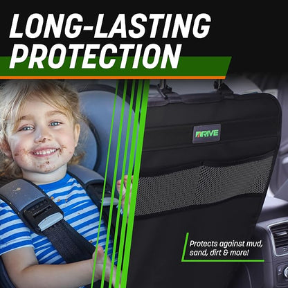 DRIVE AUTO PRODUCTS - 2 Pack Car Seat Back Protectors, Reversible Kick Mats - Black - Image 6