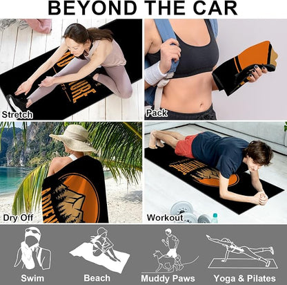 2 Pack Car Towels Seat Cover with Storage Bag, Multifunctional Microfiber Towel for Gym Outdoor Sport Running,Picnic, Beach, Pet Dog Travel,Fits Car SUV Truck (Adventure) - Image 5