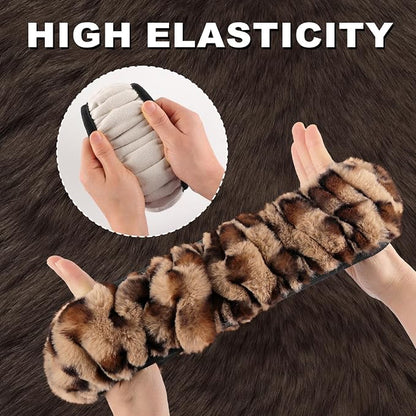 SEG Direct Fluffy Furry Steering Wheel Cover Fuzzy Gear Shift, Leopard | Gear Shift Cover, 2 PCS Set, Soft and Warm, Cute Fur Auto Decor, Standard Size 14.5- 15 inch for Women Men, Brown Leopard - Image 5