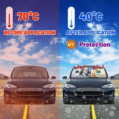 100 Dollar Bill UAS Money Car Windshield Sun Shade Umbrella Automotive Windshield Sunshade Foldable Front Car Accessories Interior Decor to Keep Vehicle Cool for Most Vehicles 57'' X 30'' - Image 5