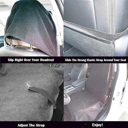 Car Seat Cover Protector Front Seats,for Gym Workout,Running,Swimming,Beach and Hiking,Waterproof Sweat Towel Bucket Seat Covers for Cars SUV Trucks (Grey, 2Pcs) - Image 4