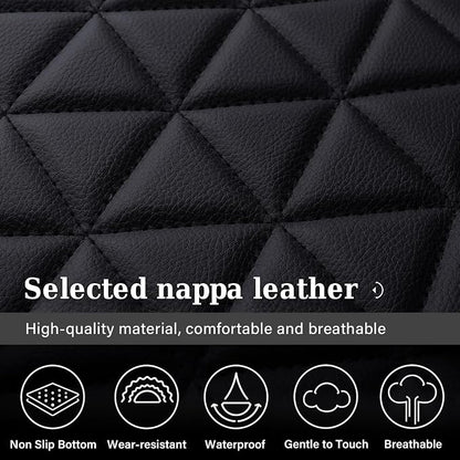 Coverado Car Seat Covers Compatible with Dodge Ram 2002-2026 1500 2500 3500 Pickup Limited Laramie Big Horn Waterproof Leather Seat Protectors Fit Dodge Ram Crew Cab& Quad Cab(2PCS, Black) - Image 4