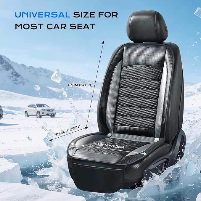 Coverado Cooling Car Seat Cushion, Ventilated Seat Cover with 2 Turbo Fans, Cooling Car Seat Covers Cooled Seat Pad Universal Fit for Most Car SUV Truck, Gray - Image 8