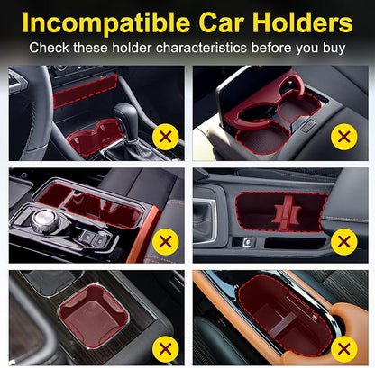 Cup Holder Expander (Adjustable Holder & Base, Auto-Fit Hold, One Button Open), Car Cup Holder Expander for Yeti, Hydro Flask, Nalgene, Owala, Bottles in 2.6"- 4.8" (Black, 2 Pack) - Image 2