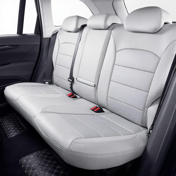 Forester Seat Covers Custom Fit for 2025 Subaru Forester (Full Set,Grey) | Rear w/Cup Holder,Waterproof Faux Leather,Breathable,Airbag Compatible,UV Resistant,Factory Look,Scratch-resistant,Luxury - Image 3