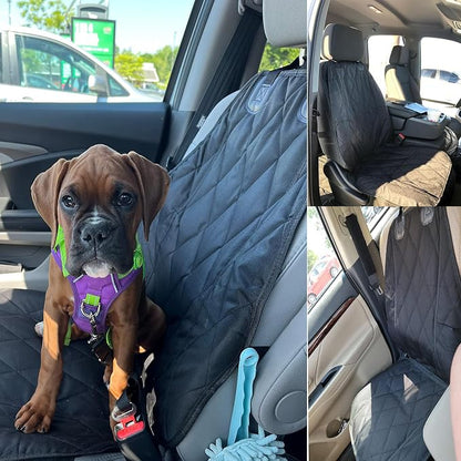 AsFrost Dog Seat Cover Cars Trucks SUVs, Thick 600D Heavy Duty Pets Car Seat Cover, Waterproof & Wear-Resistant Durable Nonslip Backing & Hammock Convertible, Black, 2 Pack | Thick 600D Oxford, Heavy Duty, Waterproof & Wear-Resistant, Durable Nonslip B... - Image 2