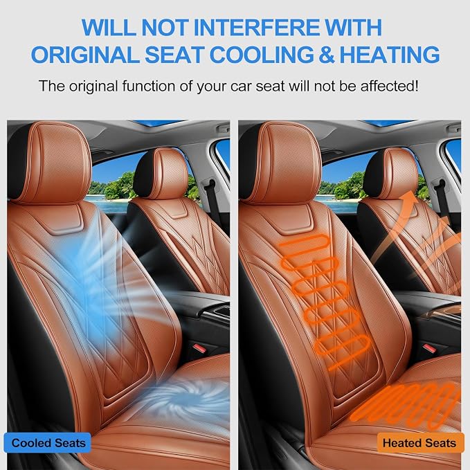 for Subaru Forester 2009-2026 Car Seat Covers, Full Set, Brown | Luxury Full Coverage Leather Seat Protectors, Waterproof Breathable, Non-Slip, Easy to Install, Airbag Compatible, All-Season - Image 8
