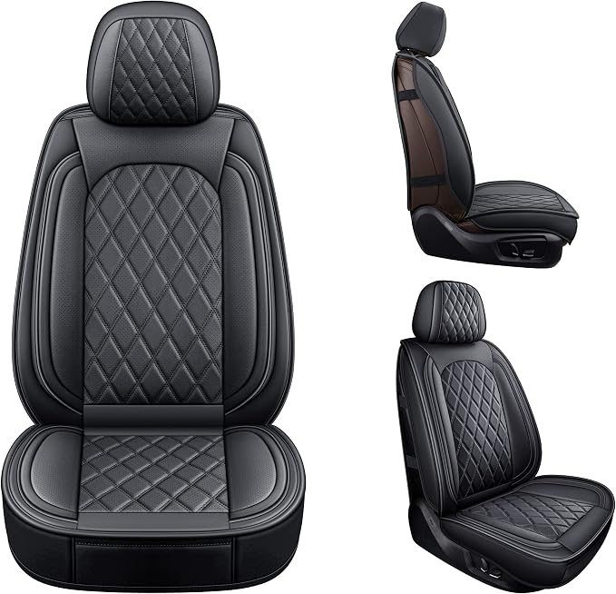Seat Covers Full Set, Leather Car Seat Cover Fit for Sedan SUV Truck | Black Automotive Seat Covers,Waterproof, Front & Rear,Universal Car Seat Protector for For Families, Pets,Commuters - Image 7
