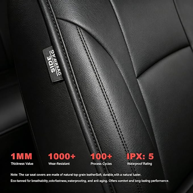 TTX LIGHTING Custom Fit Seat Covers for Buick Envision 2021-2026 | Original Seat Pattern Interior Protection Waterproof Faux Leather Full Set for 5 Seats Airbag Compatible - Image 7