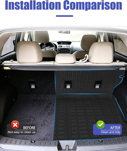 Cargo Liners Backrest Mat for Subaru Crosstrek 2016-2017 & XV Crosstrek 2013-2015 & Impreza 2012-2016 Accessories with Hook&Loop Rear Trunk Seat Back Cover Protector All Weather Split Liner - Image 2