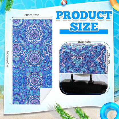 Hahafelt 2 Pack Car Seat Towel Cover with Storage Bag, Mandala | 63 x 32 in Car Towel Seat Cover Non Slip Waterproof, Gym Workout Swimming Running, Machine Washable Sweat Absorbent Protector - Image 2