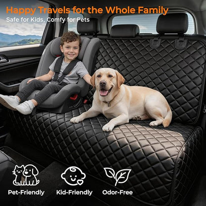 URPOWER Dog Car Seat Cover for Back Seat, Waterproof Car Seat Protector | Non-Slip, Scratch-Resistant, Machine-Washable 600D Oxford Fabric Rear Bench Seat Cover for Compact Cars and Small SUVs - Image 7