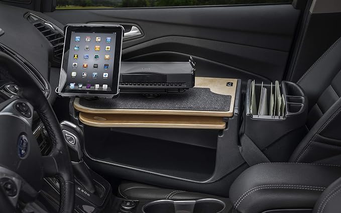 AutoExec AE-GMCD-PS-TAB-11M GripMaster Car Desk for Your Vehicle Workstation and Mobile Office, Natural with Printer Stand and Tablet Mount | Vehicle Workstation, Mobile Office, Printer Stand, Tablet Mount - Image 2