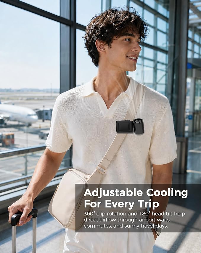 Hotsales Clip-On Portable Fan for Strollers, Handheld Turbo Fan for Travel | Small But Mighty Mini Fan, Detachable 360° Rotating Clip, LED Display, Rechargeable, Summer Outings, Gifts For Women And Men - Image 3