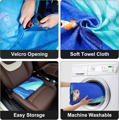 Waterproof Sweating Car Seat Cover for Post Gym Workout, Running, Swimming, Beach and Hiking, Universal Fit Non-Slip Bucket Seat Protector for Cars SUV Trucks, Machine Washable (Bench Ocean) - Image 3