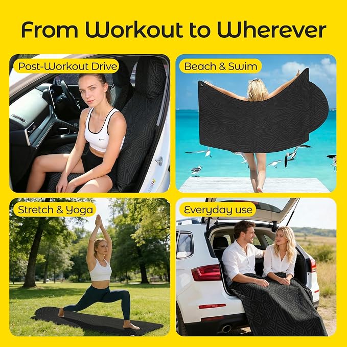 Car Seat Towel Cover, Full-Sized, Sweat Absorbing Towel for Gym - Geometric | Washable quick-dry towel cover protects front seats from sweat and water after gym, workout, running, beach and swimming - Image 6
