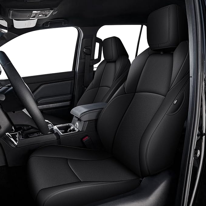 Custom Fit Seat Covers for Toyota 4Runner 2025 2026 5 Seats Models | Full Set Front&Rear Faux Leather Waterproof Airbag Compatible SUV Seats Cover for 4Runner Accessories Black by AOMSAZTO