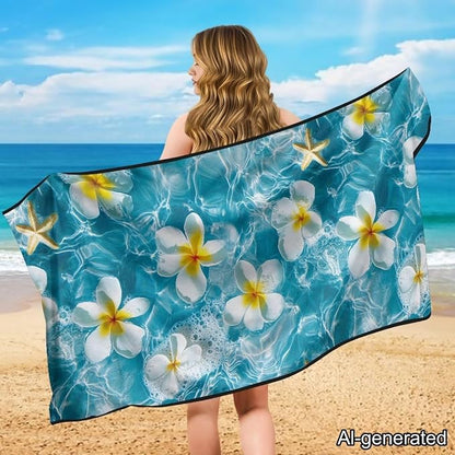 Horeset Tropical Flower Car Seat Towel Cover – Absorbent Sand Proof & Soft, Multi-Function for Beach/Gym, Universal Fit for SUV Sedan Truck - Image 4