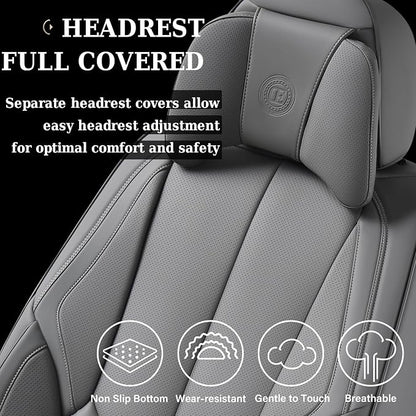 Coverado Car Seat Covers, Seat Covers for Cars, Waterproof Leather Auto Seat Protectors, Leather Car Seat Cushion, Car Interiors Accessories Universal Fit for Most Cars - Image 6