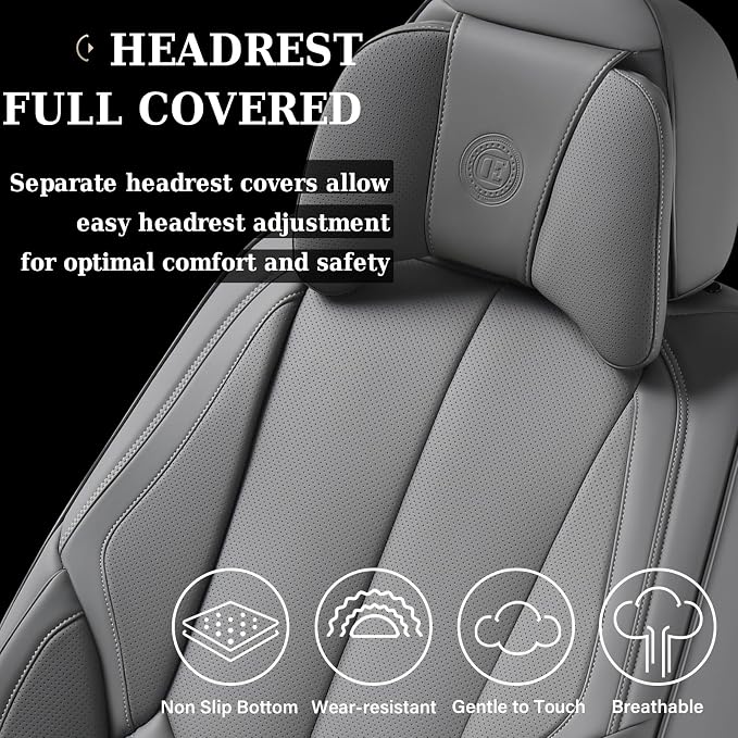 Coverado Car Seat Covers, Seat Covers for Cars, Waterproof Leather Auto Seat Protectors, Leather Car Seat Cushion, Car Interiors Accessories Universal Fit for Most Cars - Image 8